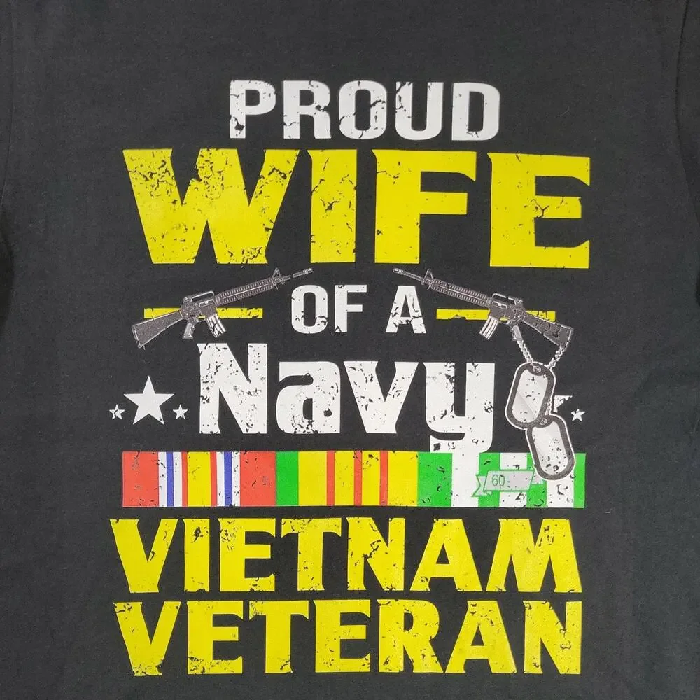 Vietnam Veteran Graphic T-Shirt Men's Large Black Short Sleeve
